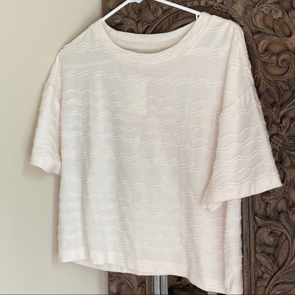 Madewell cream textured cover sized crop top new !